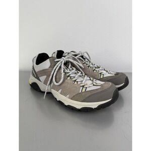 Scarpa Gray Suede Hiking Shoes Mens 7.5 Trail Running Sneakers Womens 8.5 Neon